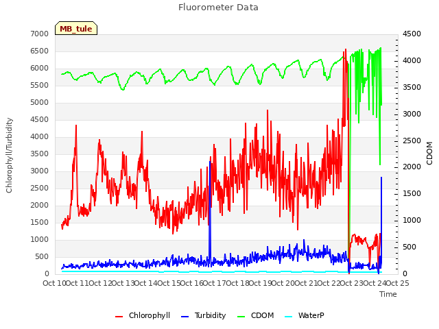 plot of Fluorometer Data