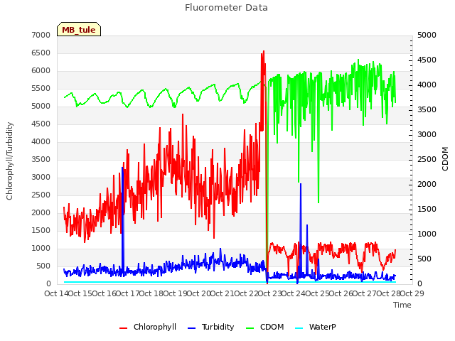 plot of Fluorometer Data