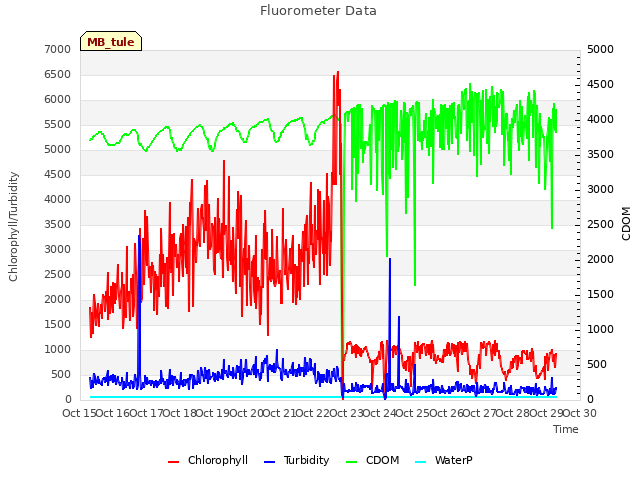 plot of Fluorometer Data