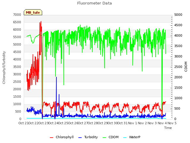 plot of Fluorometer Data