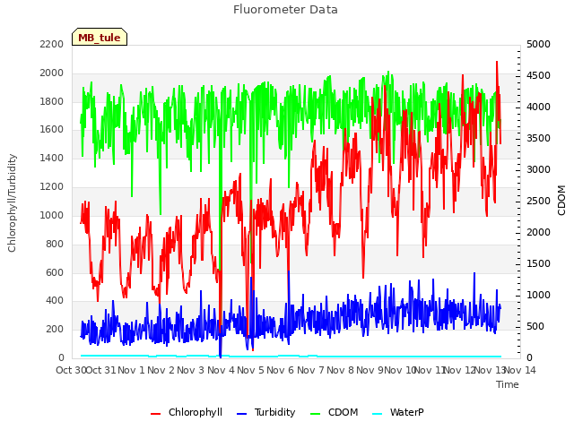 plot of Fluorometer Data