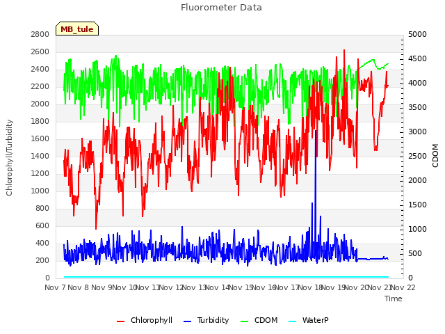 plot of Fluorometer Data