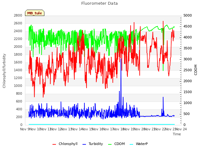 plot of Fluorometer Data