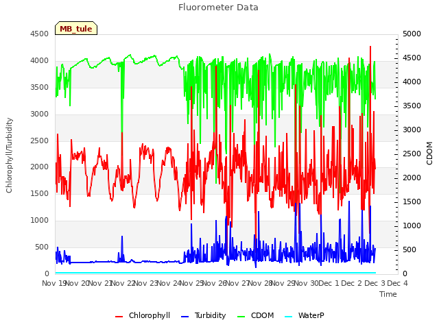 plot of Fluorometer Data