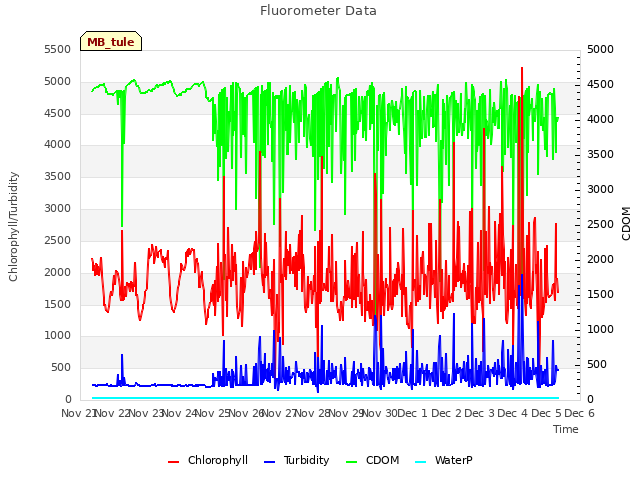 plot of Fluorometer Data