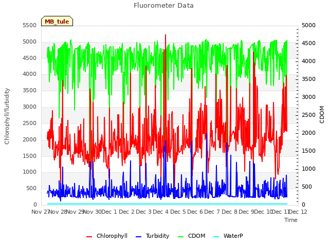 plot of Fluorometer Data