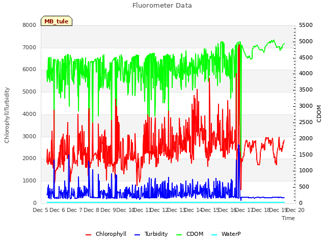 plot of Fluorometer Data