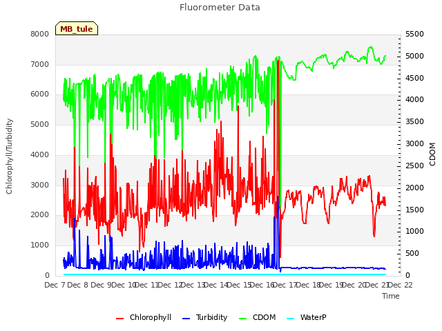 plot of Fluorometer Data