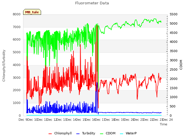 plot of Fluorometer Data