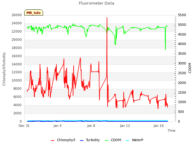 Explore the graph:Fluorometer Data in a new window