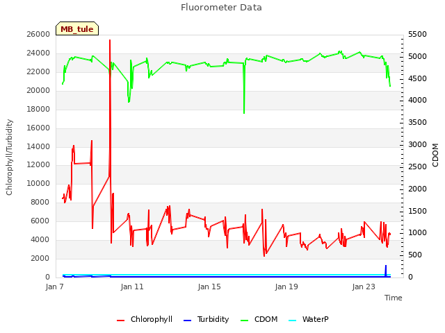 Explore the graph:Fluorometer Data in a new window