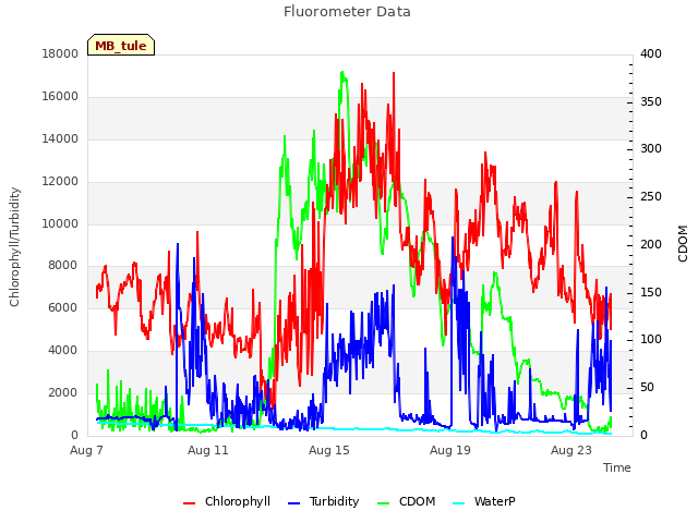 Explore the graph:Fluorometer Data in a new window