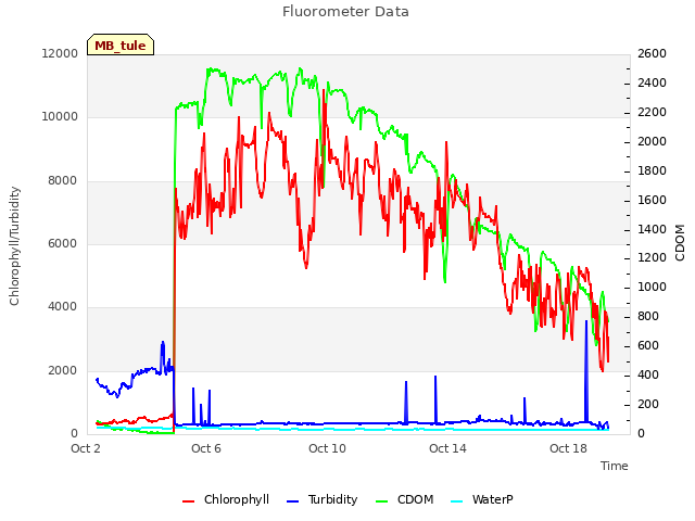 Explore the graph:Fluorometer Data in a new window