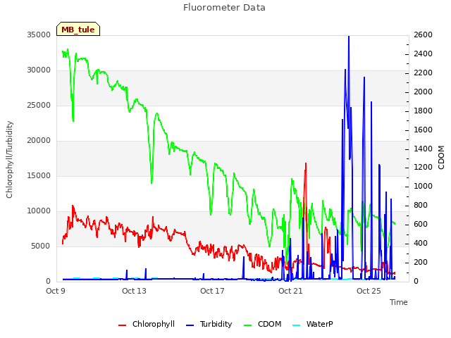 Explore the graph:Fluorometer Data in a new window