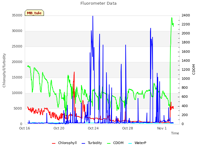 Explore the graph:Fluorometer Data in a new window