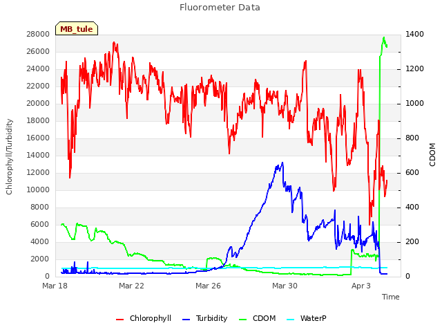 Explore the graph:Fluorometer Data in a new window