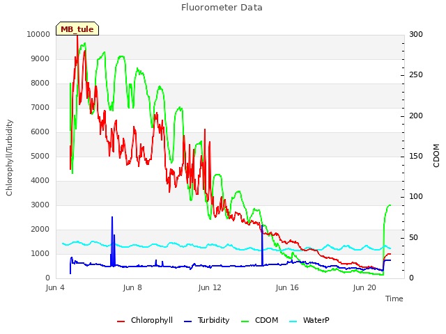 Explore the graph:Fluorometer Data in a new window