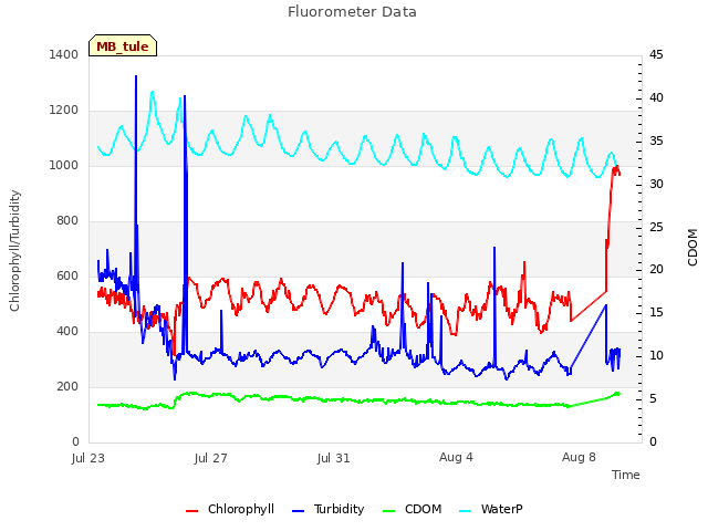 Explore the graph:Fluorometer Data in a new window