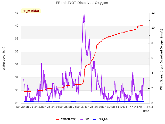 plot of EE miniDOT Dissolved Oxygen