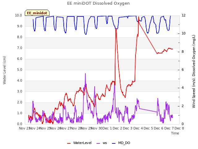 plot of EE miniDOT Dissolved Oxygen