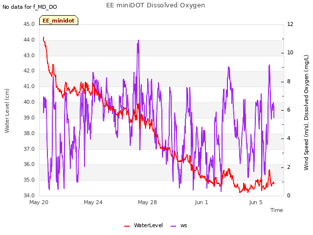 Explore the graph:EE miniDOT Dissolved Oxygen in a new window