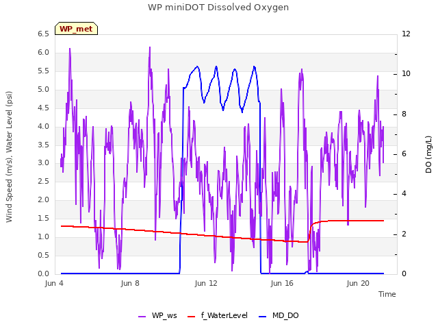 Explore the graph:WP miniDOT Dissolved Oxygen in a new window