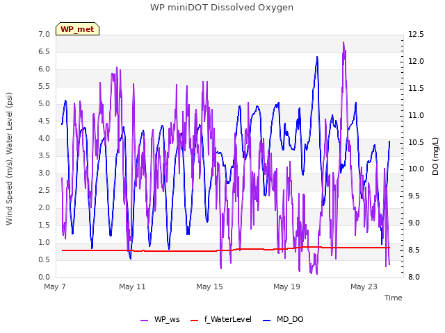 Explore the graph:WP miniDOT Dissolved Oxygen in a new window