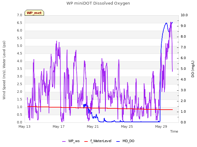 Explore the graph:WP miniDOT Dissolved Oxygen in a new window