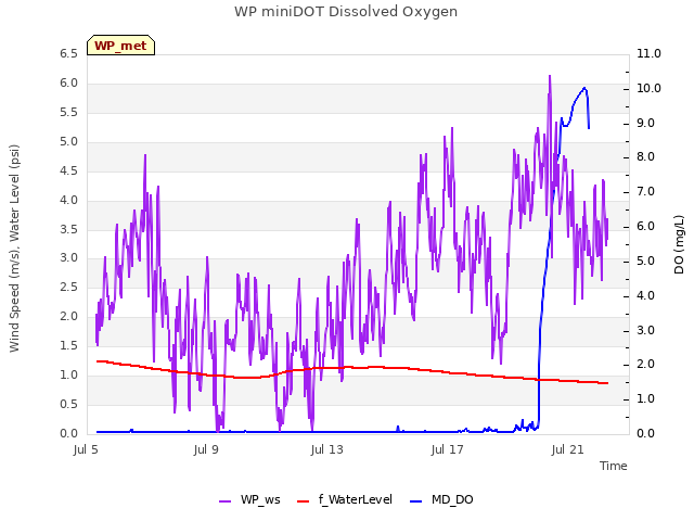 Explore the graph:WP miniDOT Dissolved Oxygen in a new window