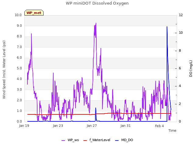 Explore the graph:WP miniDOT Dissolved Oxygen in a new window