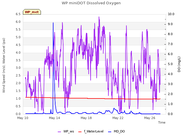 Explore the graph:WP miniDOT Dissolved Oxygen in a new window