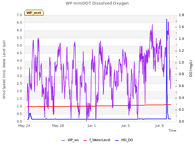 Explore the graph:WP miniDOT Dissolved Oxygen in a new window