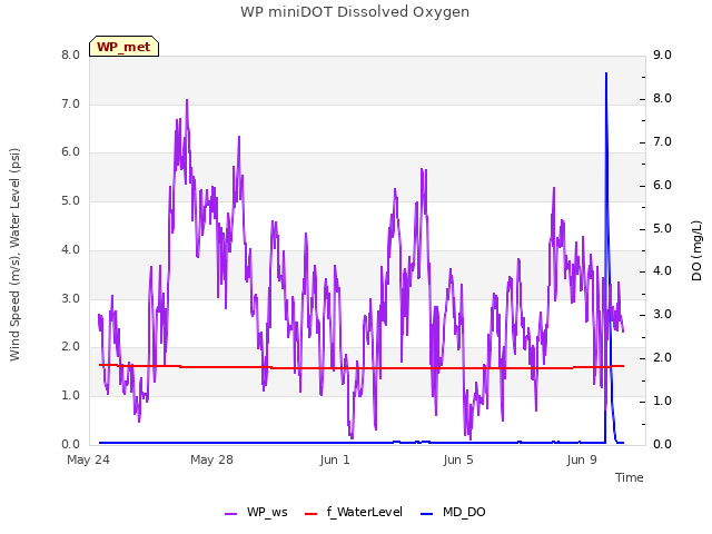 Explore the graph:WP miniDOT Dissolved Oxygen in a new window