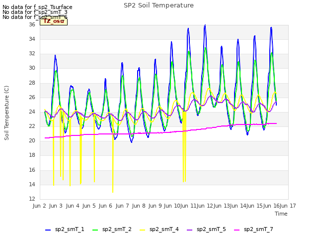 plot of SP2 Soil Temperature