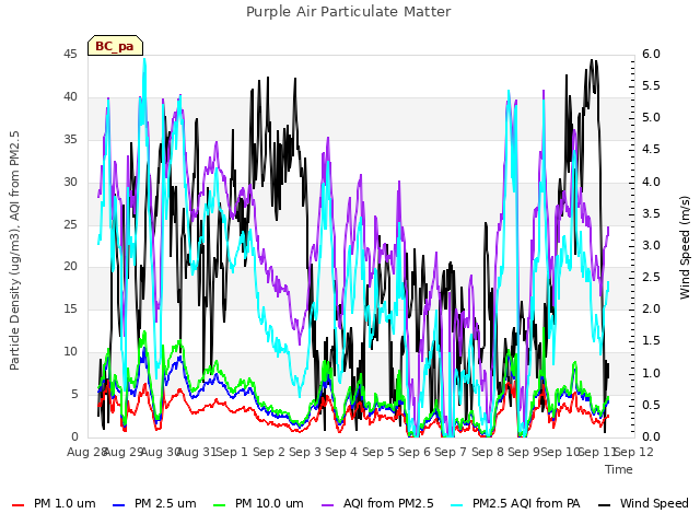 plot of Purple Air Particulate Matter