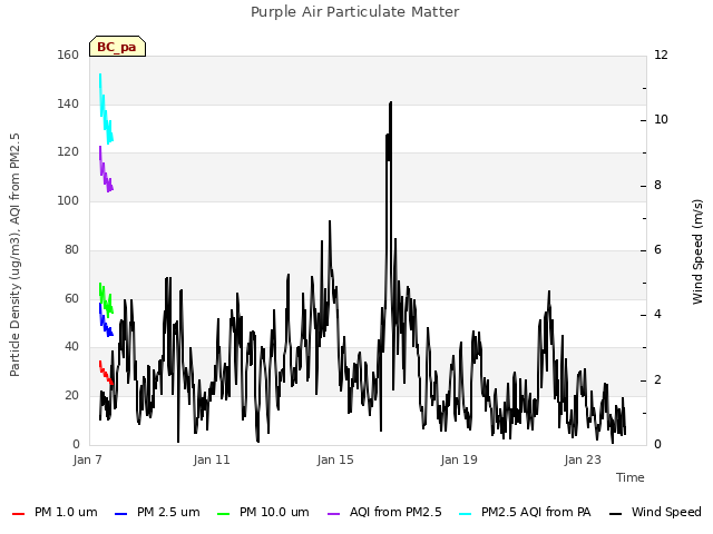 Explore the graph:Purple Air Particulate Matter in a new window