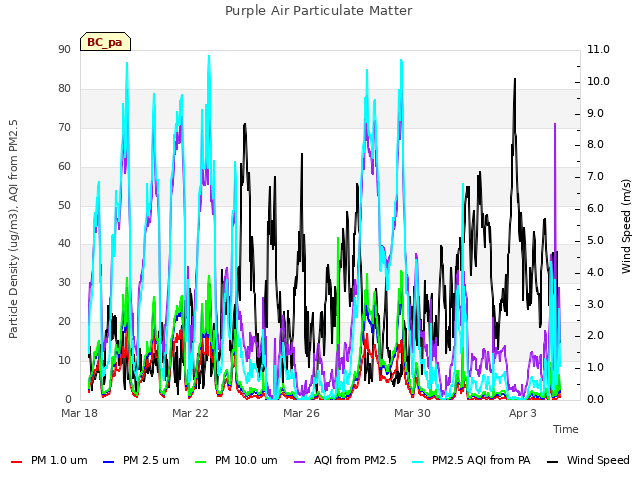 Explore the graph:Purple Air Particulate Matter in a new window