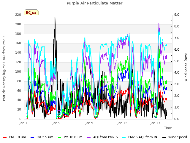 Explore the graph:Purple Air Particulate Matter in a new window