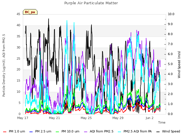 Explore the graph:Purple Air Particulate Matter in a new window