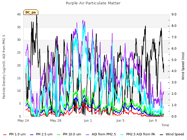 Explore the graph:Purple Air Particulate Matter in a new window