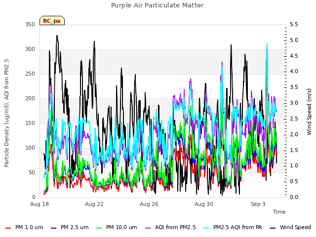 Explore the graph:Purple Air Particulate Matter in a new window