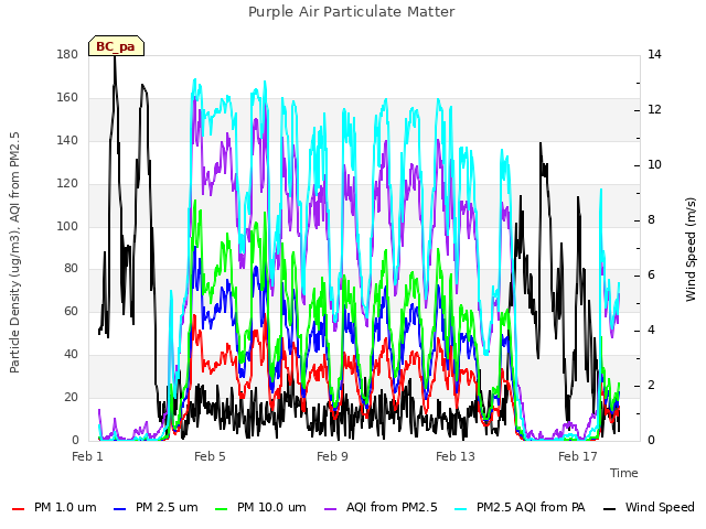 Explore the graph:Purple Air Particulate Matter in a new window