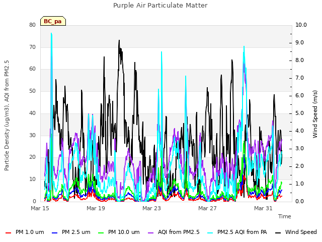 Explore the graph:Purple Air Particulate Matter in a new window