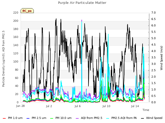 Explore the graph:Purple Air Particulate Matter in a new window