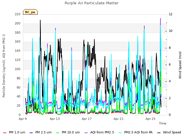 Explore the graph:Purple Air Particulate Matter in a new window