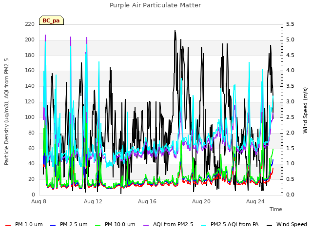 Explore the graph:Purple Air Particulate Matter in a new window