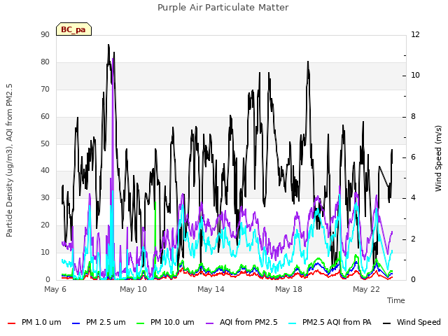 Explore the graph:Purple Air Particulate Matter in a new window