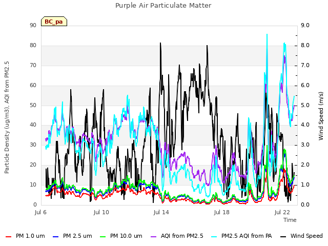 Explore the graph:Purple Air Particulate Matter in a new window