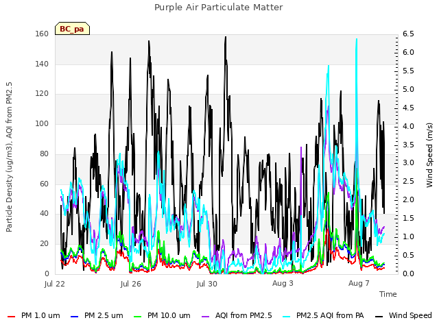 Explore the graph:Purple Air Particulate Matter in a new window