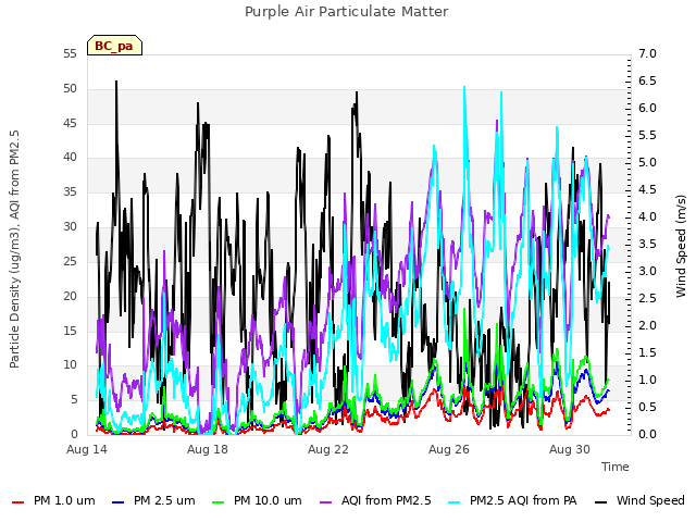 Explore the graph:Purple Air Particulate Matter in a new window